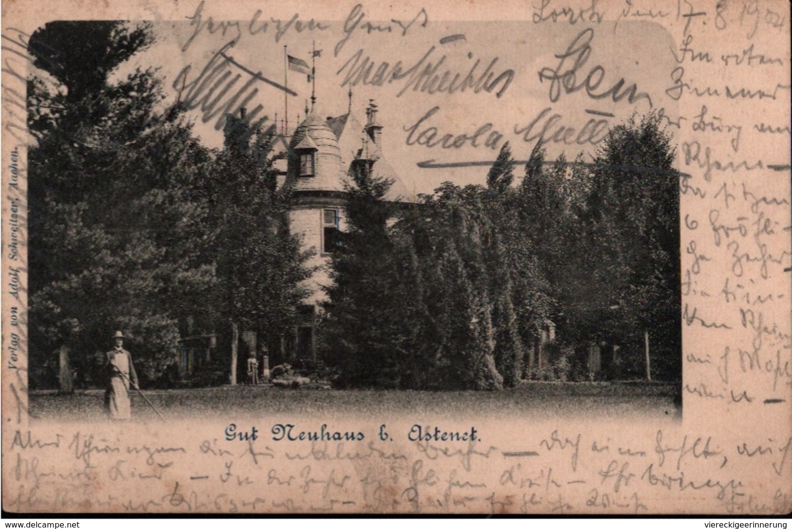 ! Alte Ansichtskarte 1904, Gut Neuhaus Bei Astenet, Schloss, Belgien, Provinz Lüttich - Sonstige & Ohne Zuordnung