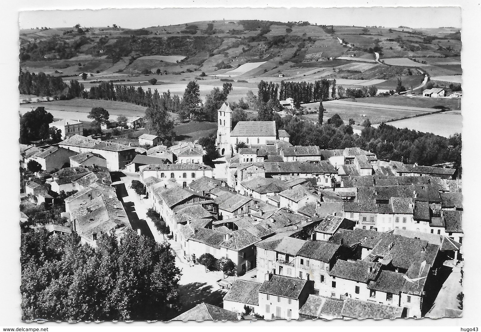 (RECTO / VERSO) DAUMAZAN EN 1965 - N° 1 - VUE GENERALE AERIENNE - Ed. LAPIE - CPSM GF VOYAGEE - Altri & Non Classificati