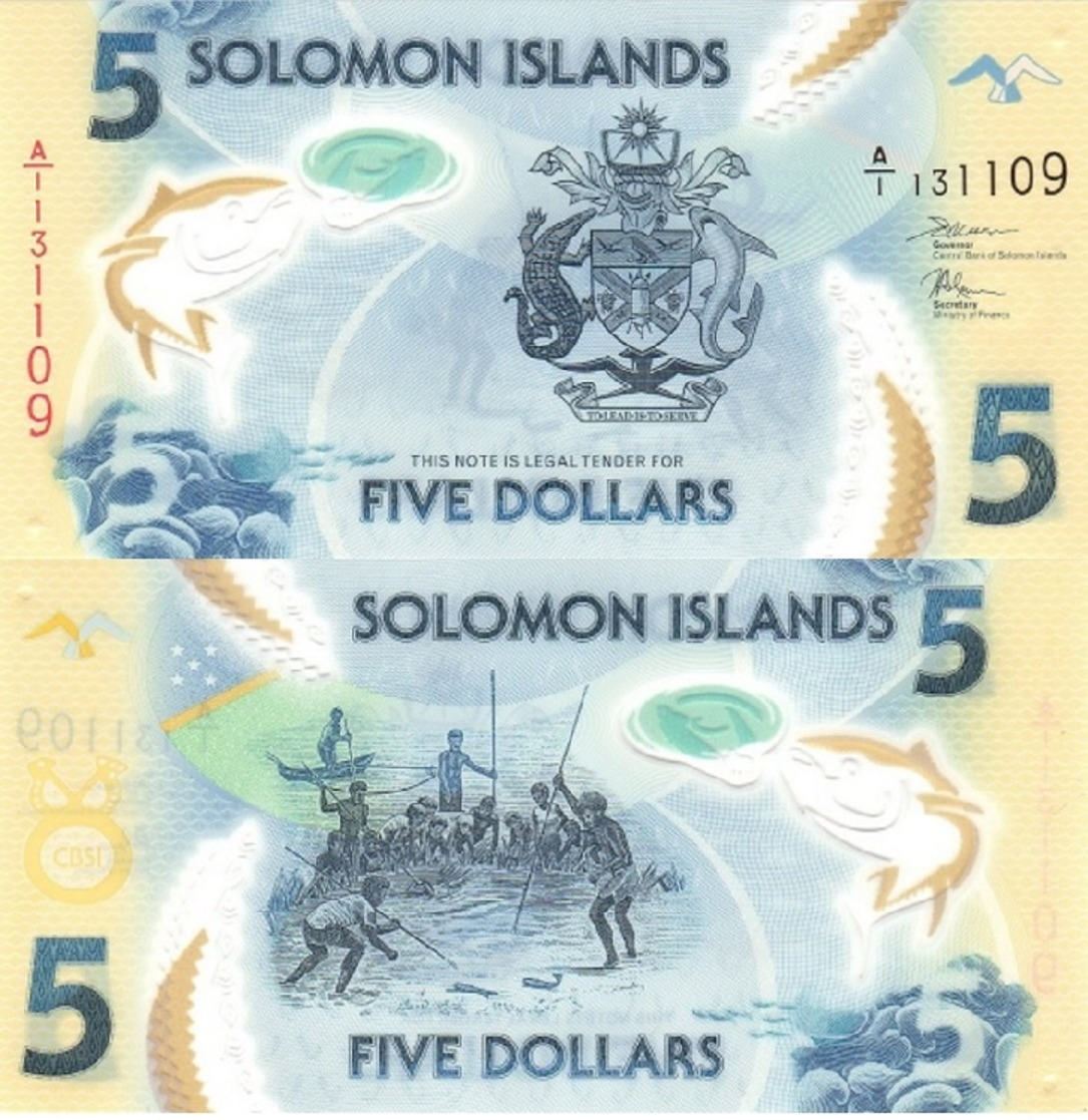SOLOMON ISLANDS 5 Dollars 2019 NEW UNC Plastic Polymer - Solomon Islands