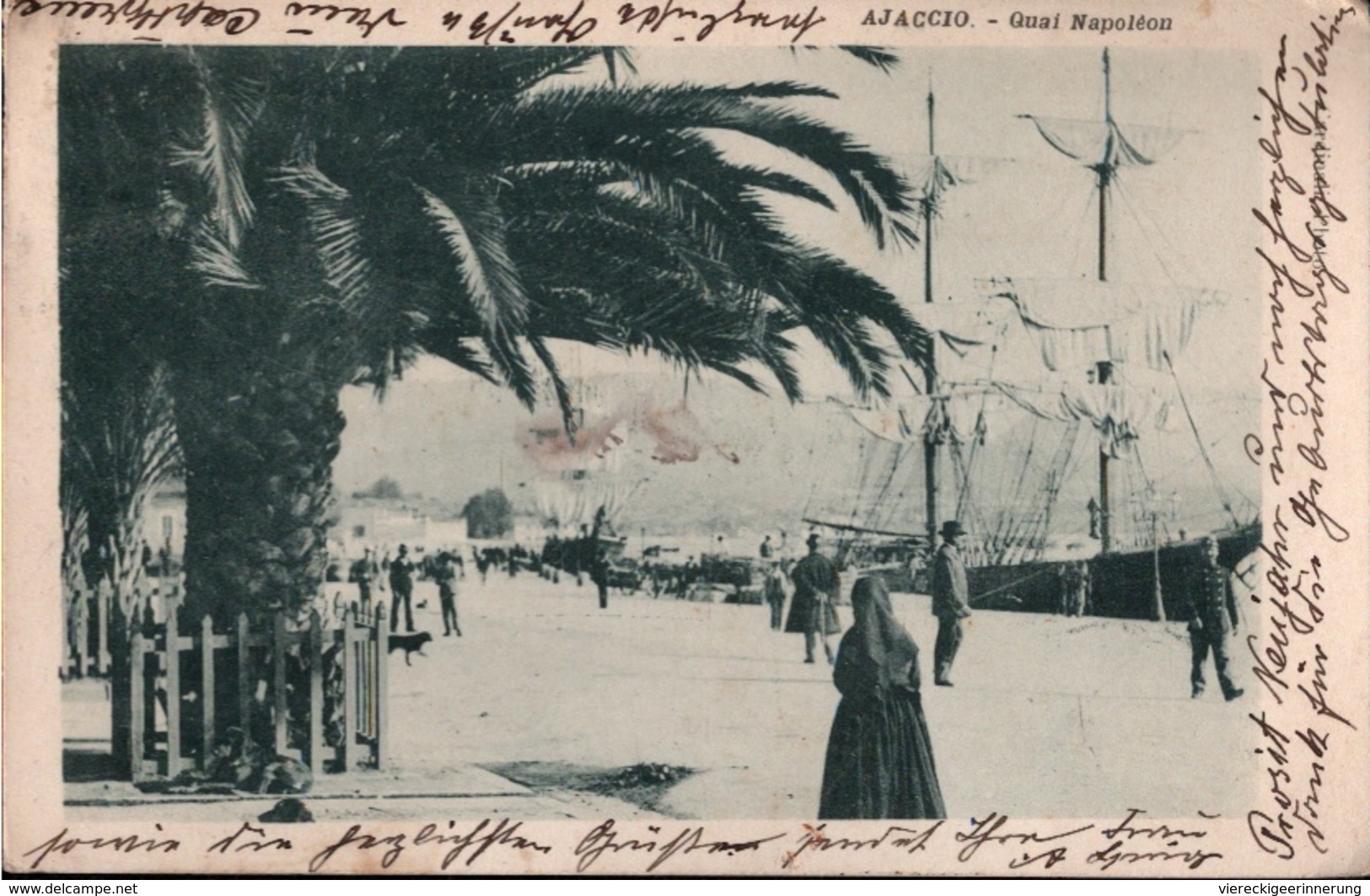 ! Cpa Ajaccio, Quai Napoleon, Le Port, Hafen, Harbour, Segelschiffe, Ships, Korsika, Corse - Ajaccio