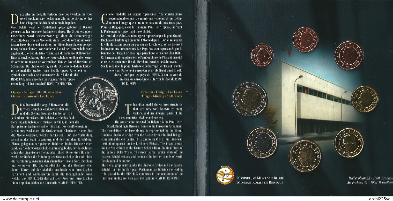 BENELUX 2003  - DIVISIONALE FDC - N.° 24 Pezzi In Euro - Confezione Originale (5 Foto) - Belgio