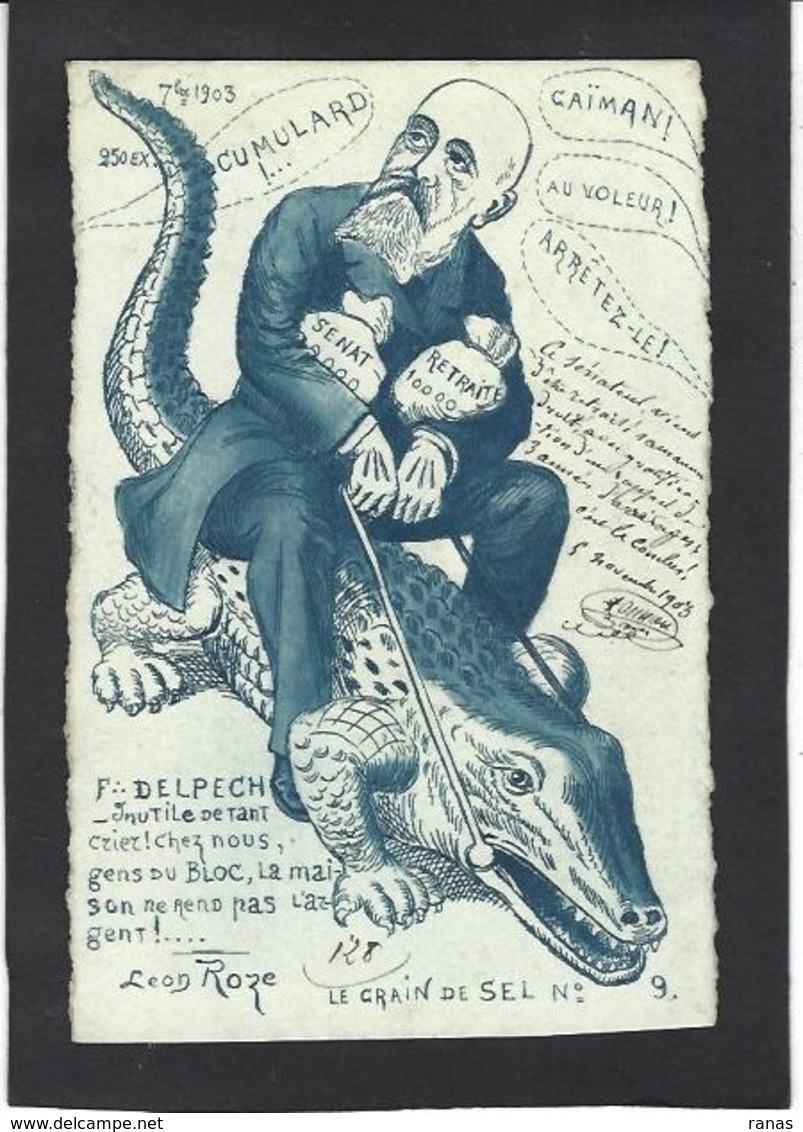 CPA Franc Maçonnerie ROZE Léon Satirique Estampe Papier à La Forme Tirage Limité En 250 Ex. Circulé Crocodile - Philosophie