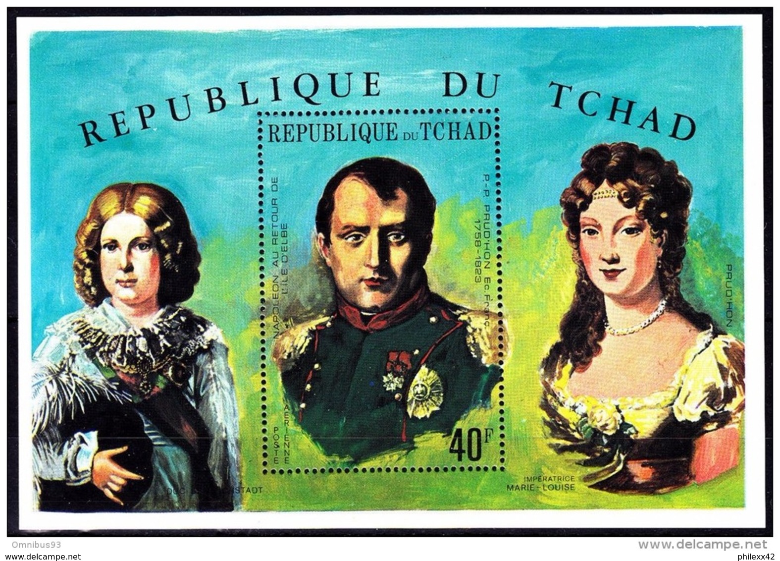 Napoléon Ier 143 - Tchad Bloc De Luxe Mnh ** Et Marie Louise - Napoleón