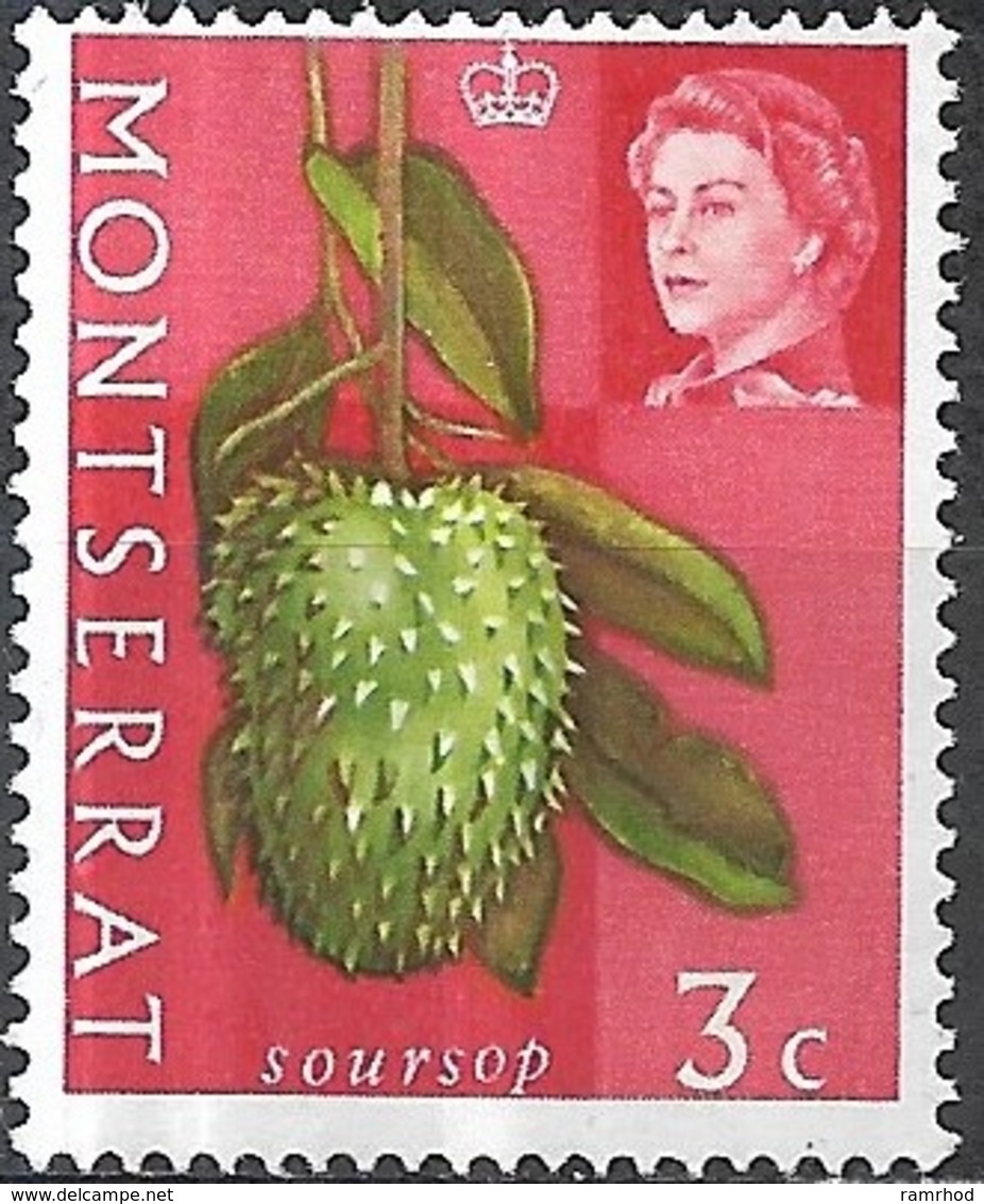 MONTSERRAT 1965 Fruits And Vegetables - 3c - Soursop MH - Montserrat