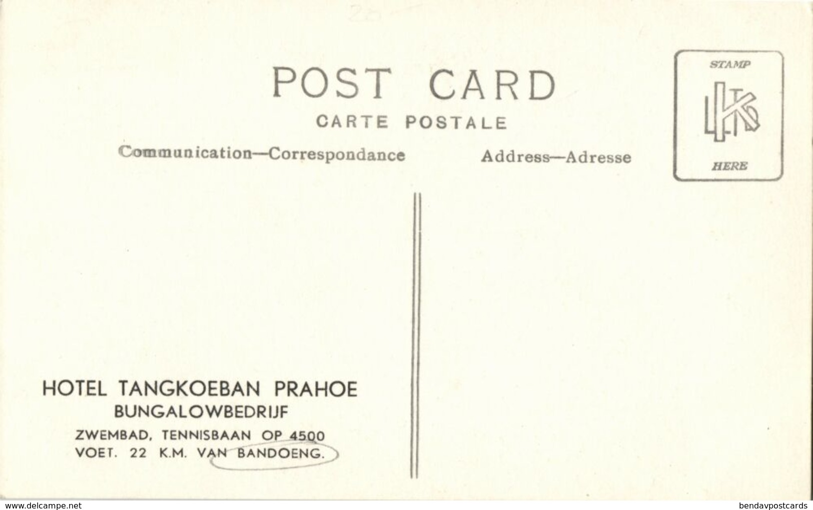 Indonesia, JAVA BANDUNG, Hotel Tangkoebam Prahoe (1930s) RPPC Postcard - Indonesië