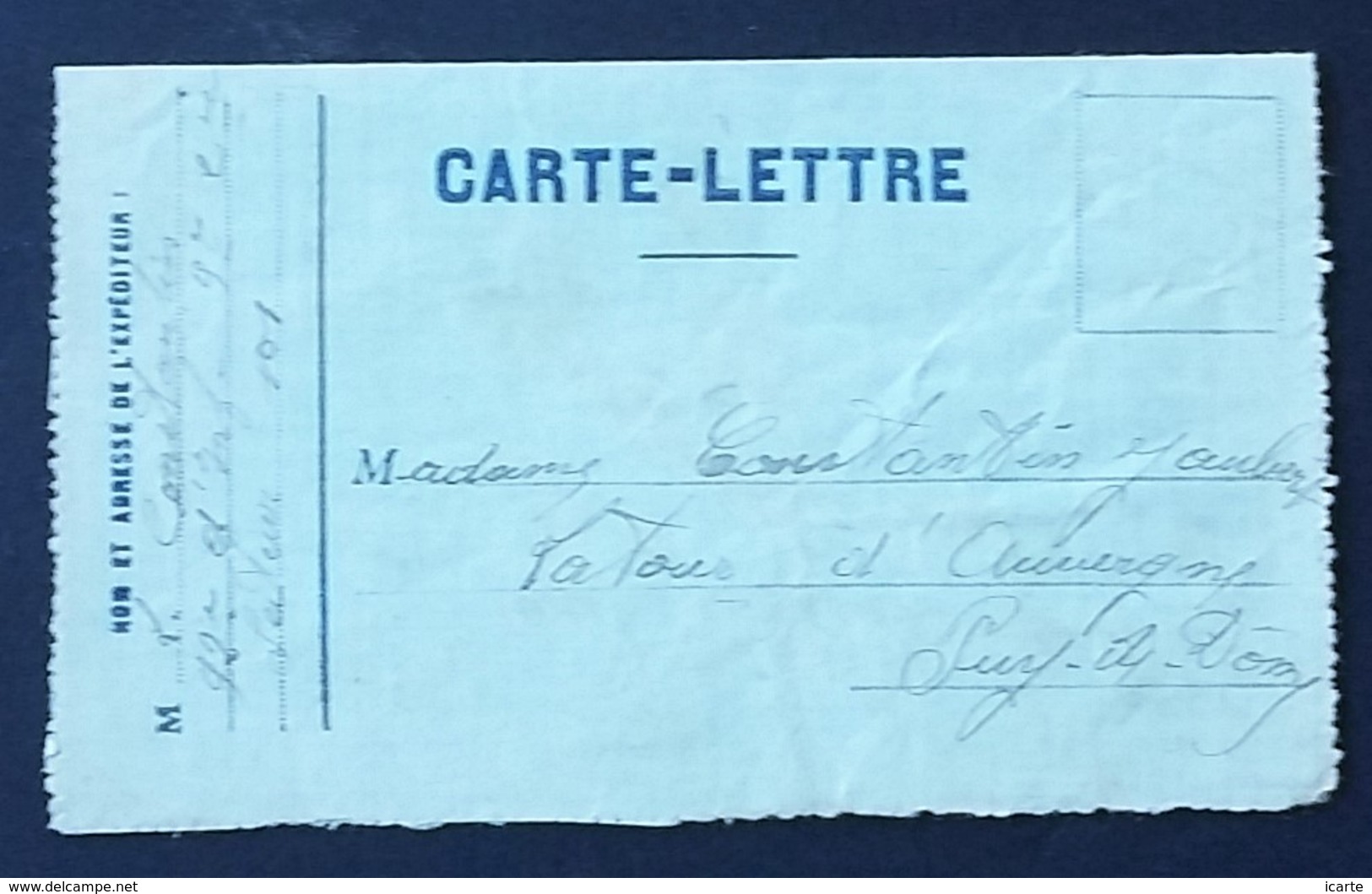 Carte-lettre De Franchise Militaire Illustrée COQ Et MAPPEMONDE Du 92ème D'Infanterie Vers La-Tour-d'Auvergne Nov 1915 - Lettres & Documents