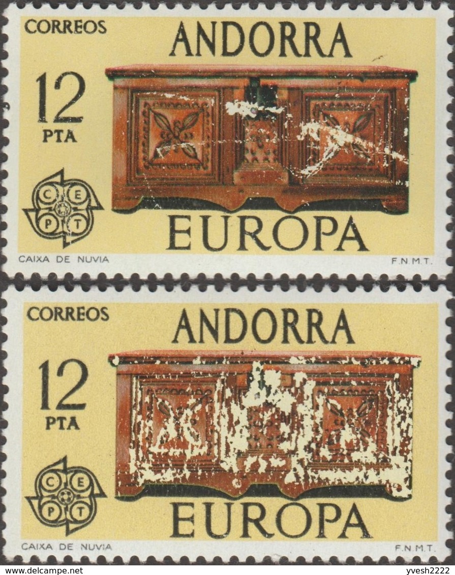 Andorre Espagnol 1976 Y&T 95 X 2. Europa, Curiosité D'encrage. Neufs Sans Charnières - Altri & Non Classificati