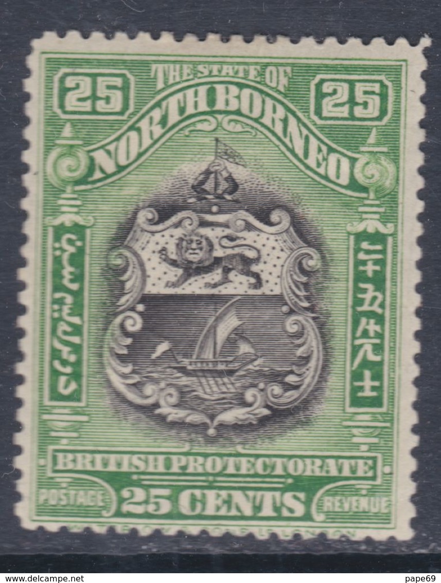 Bornéo Du Nord : Protectorat Britannique N° 144 X  Partie De Série : 25 C. Vert  Trace De Charnière Sinon TB - Bornéo Du Nord (...-1963)