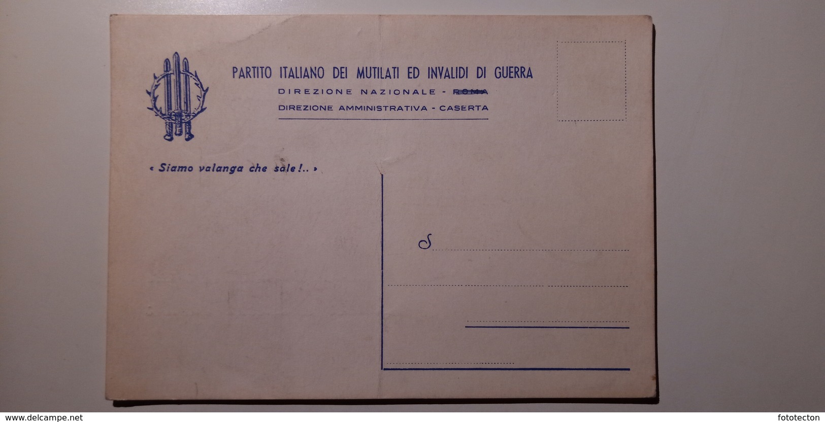 Politica - Partito Italiano Dei Mutilati Ed Invalidi Di Guerra - Caserta - Pres. Tommaso Guzzi - Natale 1961 - Partiti Politici & Elezioni