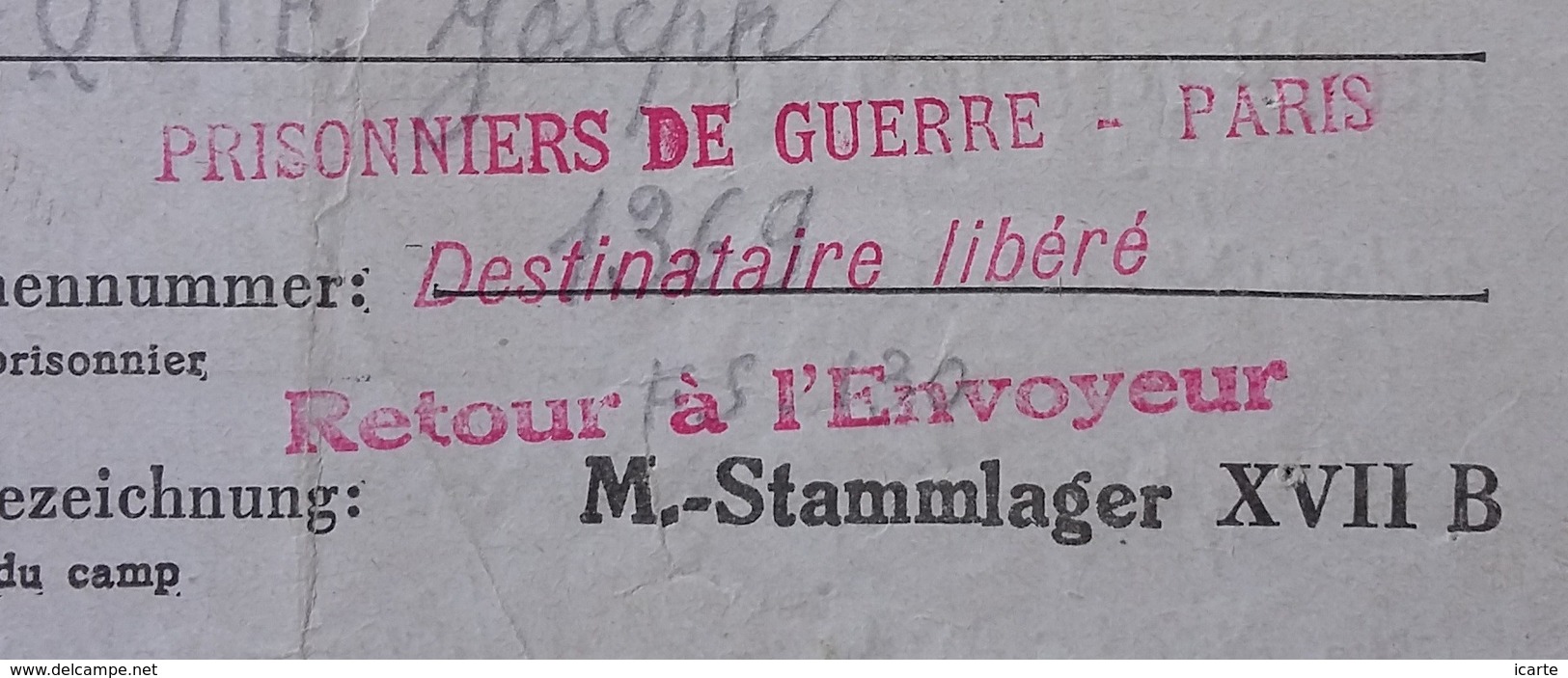 CL Réponse STALAG XVII B Cachet PRISONNIERS DE GUERRE PARIS DESTINATAIRE LIBERE RETOUR Vers Limoux 1942 - Guerra Del 1939-45