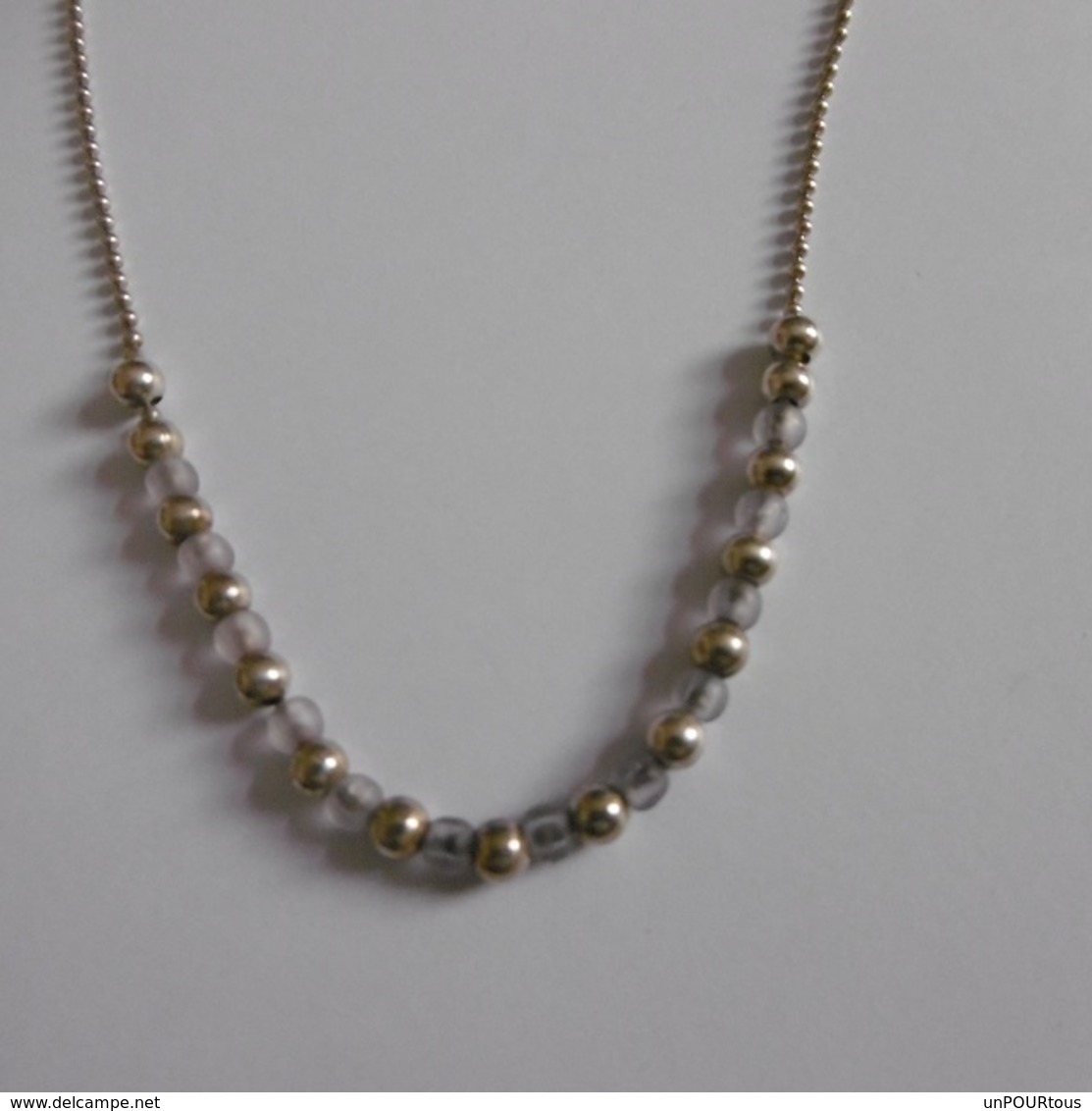 collier en argent massif et perles