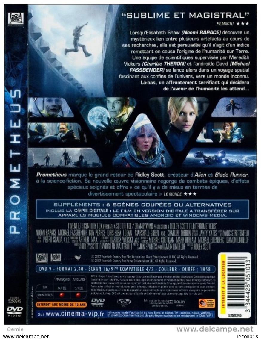 PROMETHEUS   °°°° - Sciences-Fictions Et Fantaisie