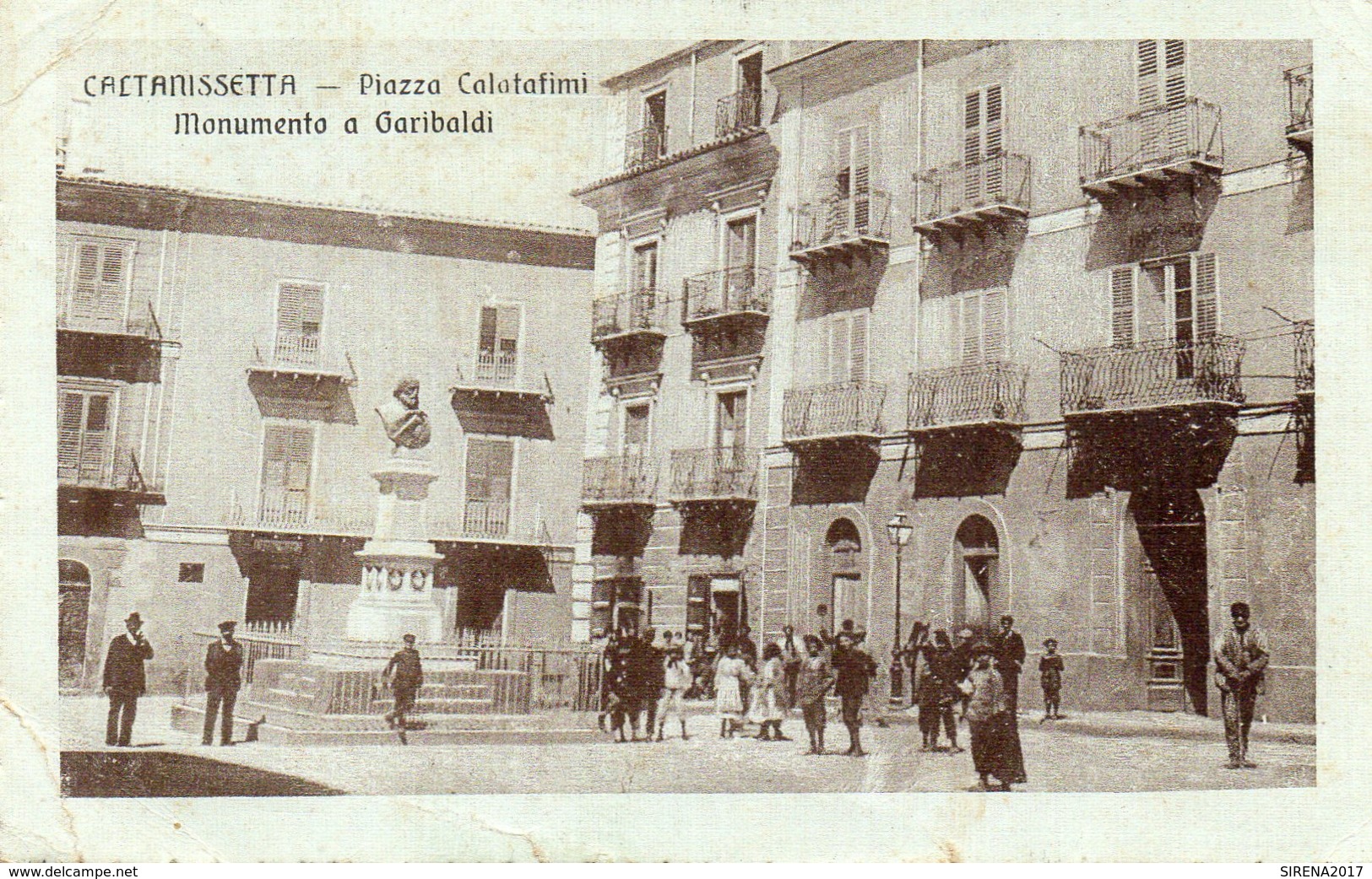 CALTANISSETTA - PIAZZA CALATAFIMI - MONUMENTO A GARIBALDI - VIAGGIATA - Caltanissetta