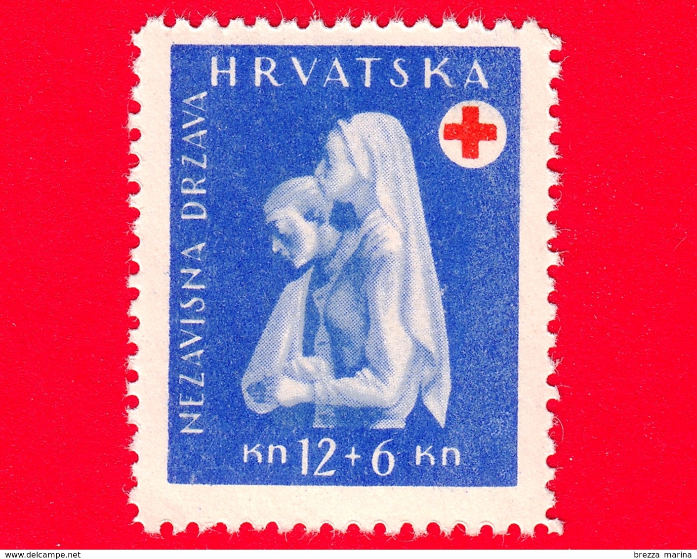 CROAZIA - HRVATSKA - 1943 - Per La Croce Rossa Croata - Infermiera E Malato - 12+6 - Croazia
