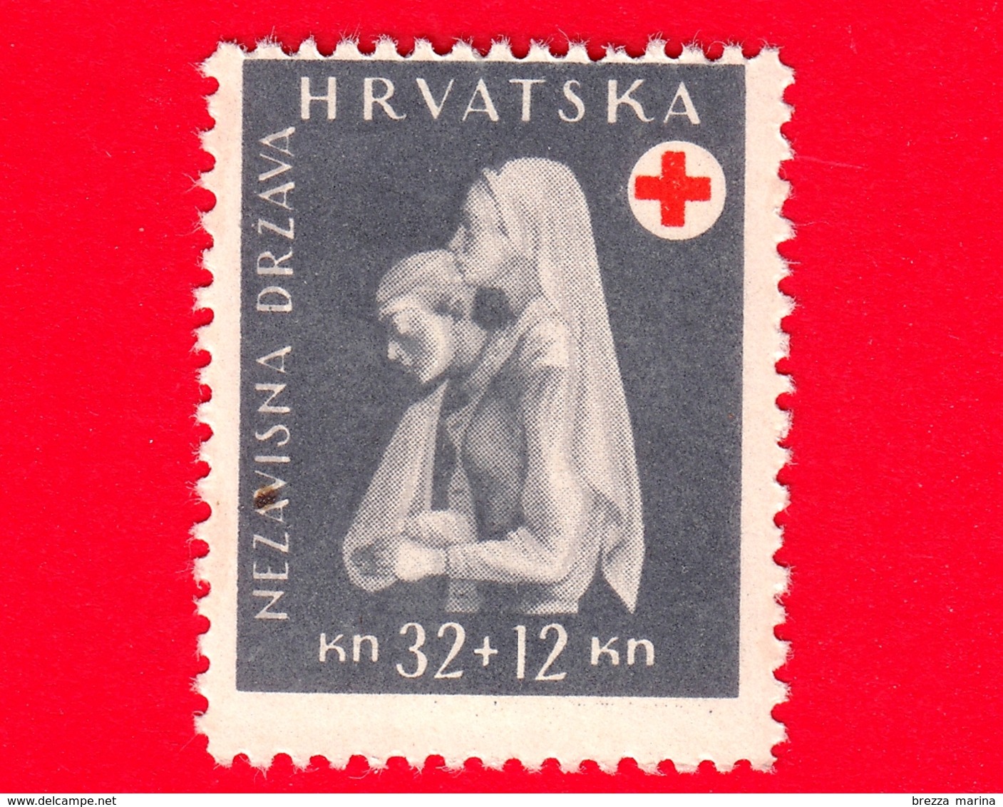 CROAZIA - HRVATSKA - 1943 - Per La Croce Rossa Croata - Infermiera E Malato - 32+12 - Croazia