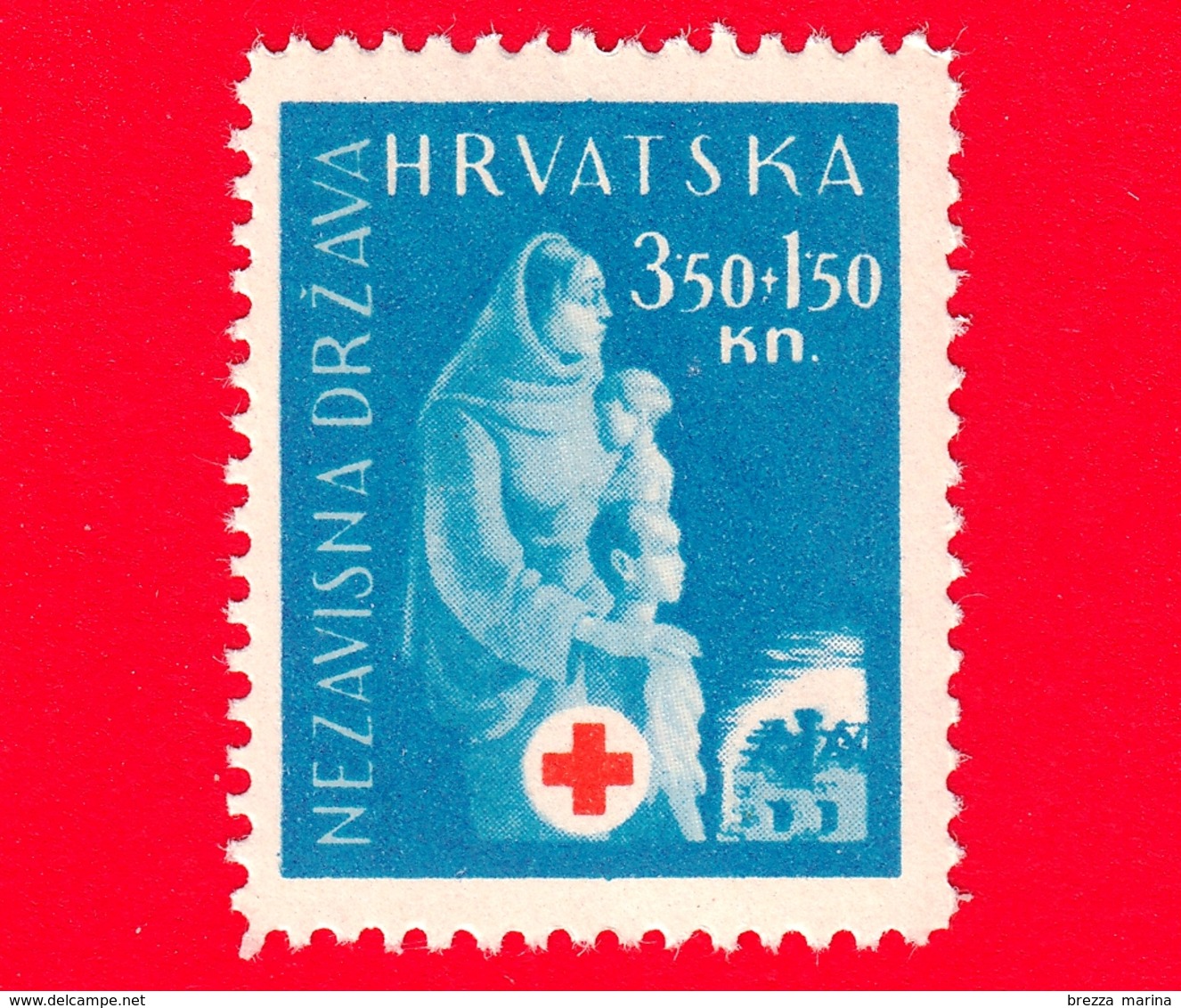 CROAZIA - HRVATSKA - 1943 - Per La Croce Rossa Croata - Madre E Bambino - 3.50+1+.50 - Kroatië
