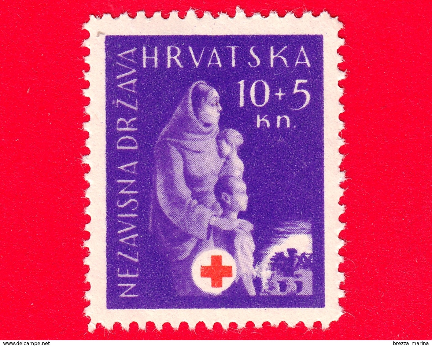 CROAZIA - HRVATSKA - 1943 - Per La Croce Rossa Croata - Madre E Bambino - 10+5 - Croazia