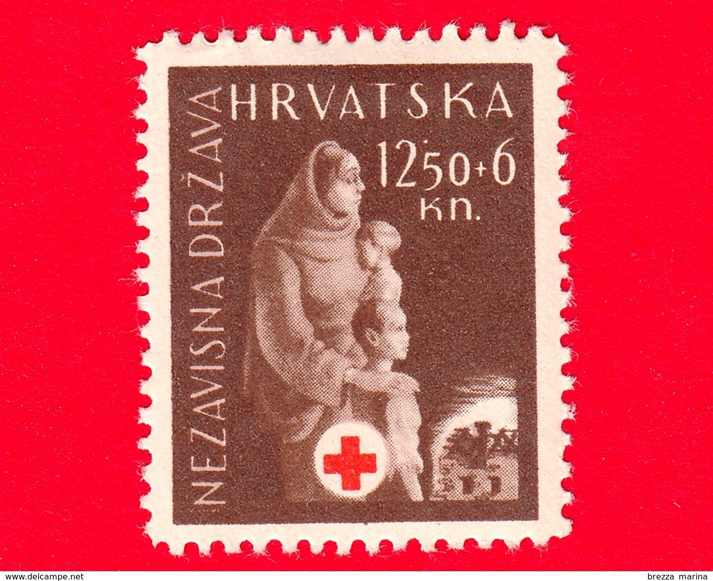 CROAZIA - HRVATSKA - 1943 - Per La Croce Rossa Croata - Madre E Bambino - 12.50+6 - Croazia