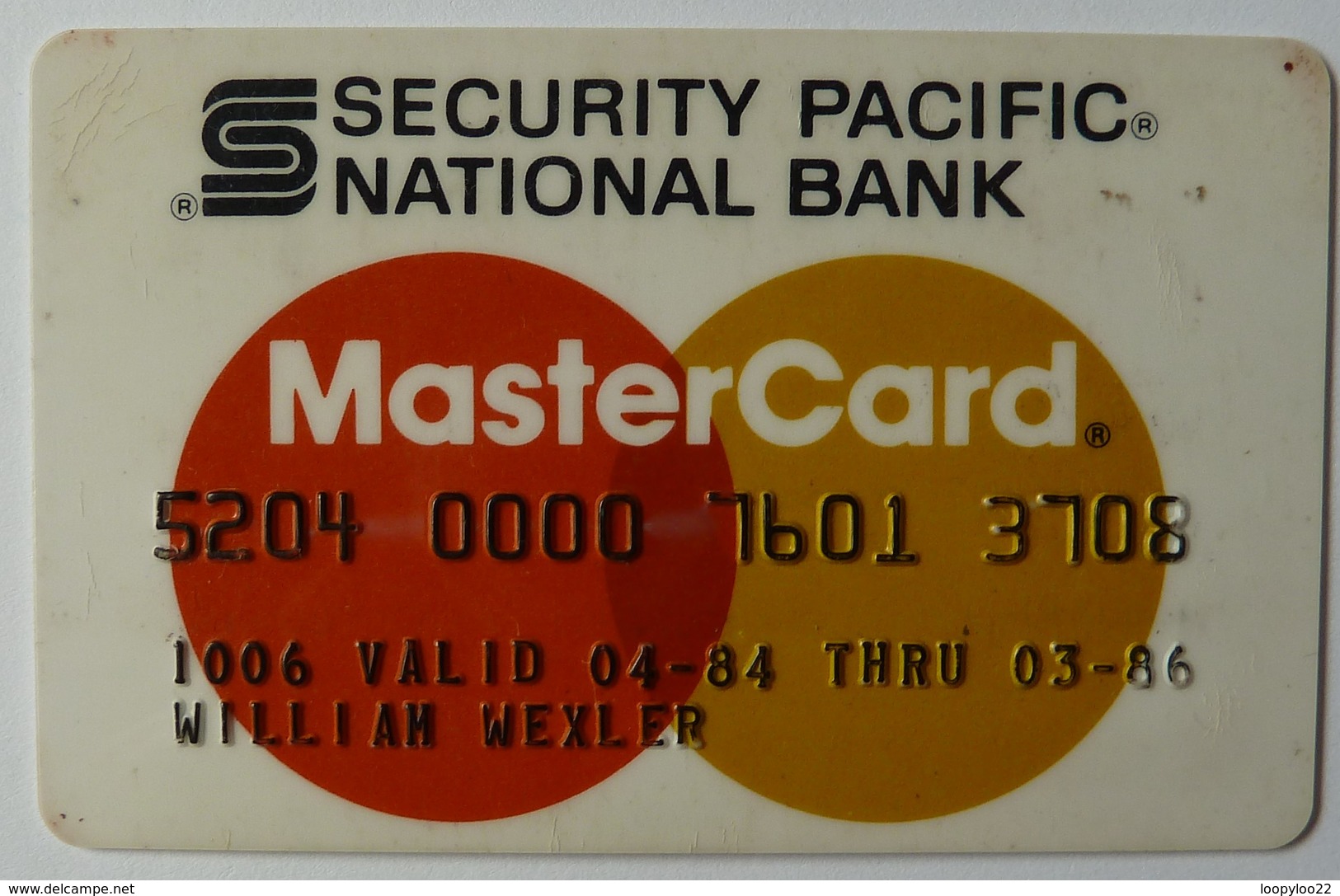 USA - Credit Card - Master Card - Security Pacific National Bank - Exp 03/86 - Used - Credit Cards (Exp. Date Min. 10 Years)