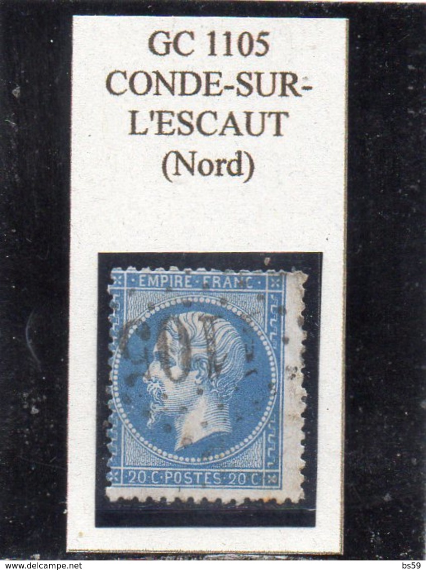 Nord - N° 22 Obl GC 1105 Condé-sur-l'Escaut - 1862 Napoléon III.