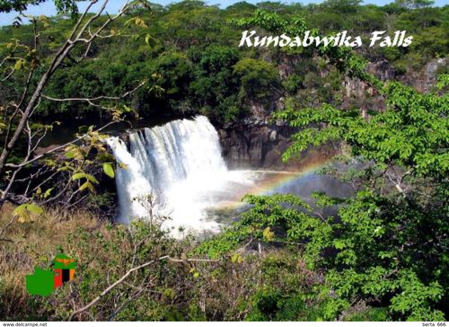 Zambia Kundabwika Falls New Postcard Sambia AK - Sambia