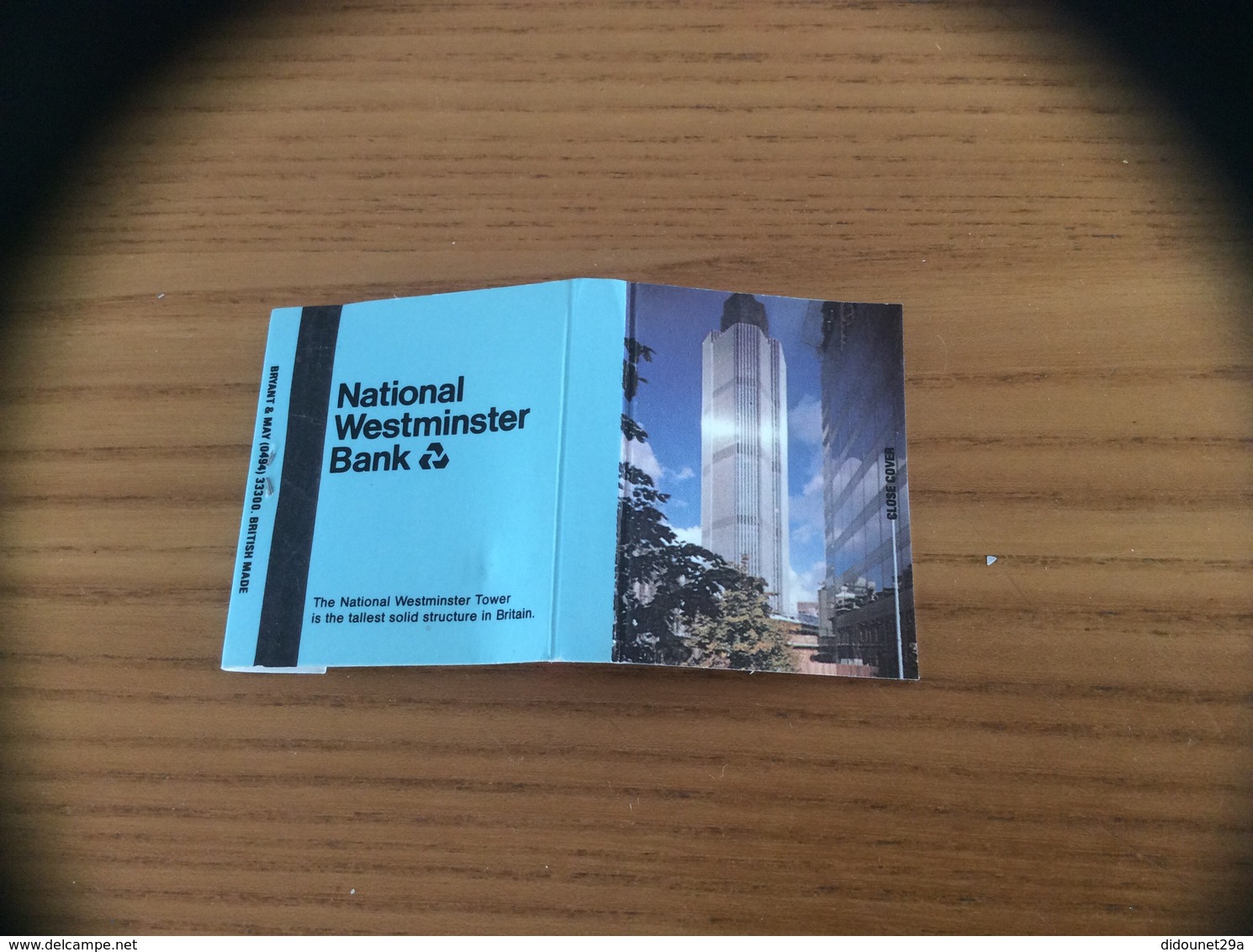 Pochette D'allumettes ** ANGLETERRE «National Westminster Bank » - Matchboxes