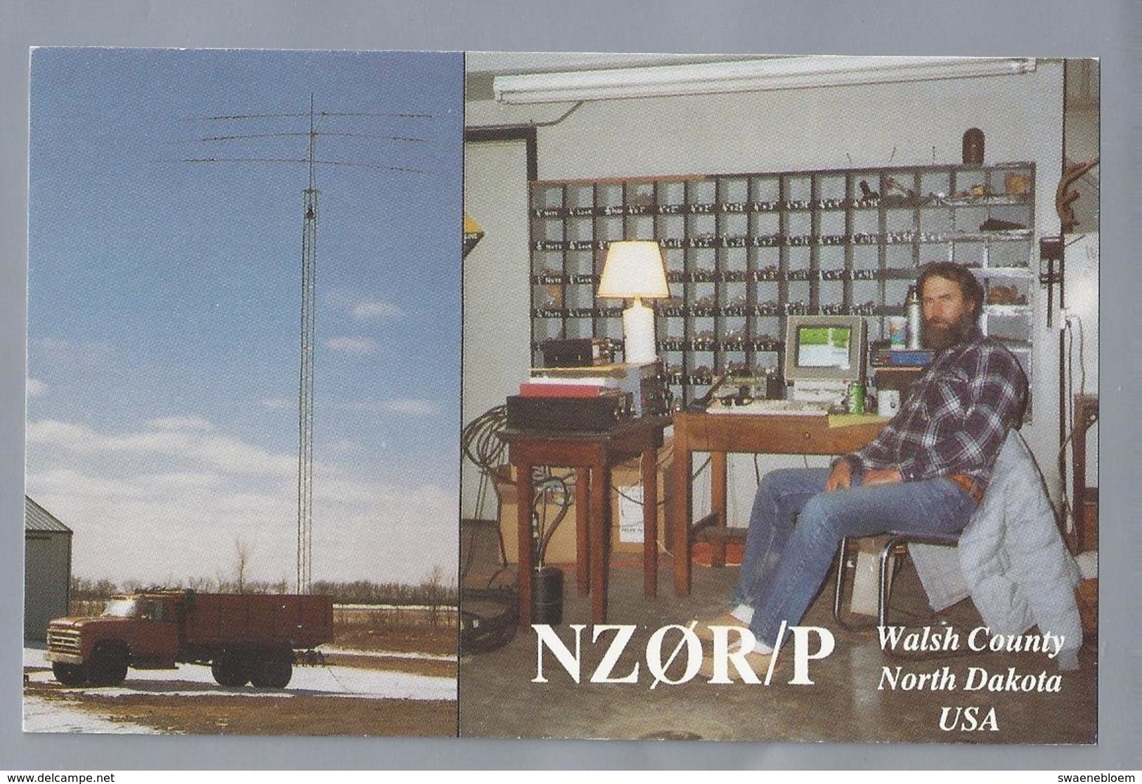 US.- QSL KAART. CARD. NZOR/P Walsh County, Warsaw, North Dakota, USA. Op: David Willis, Thief River Falls. - Radio-amateur