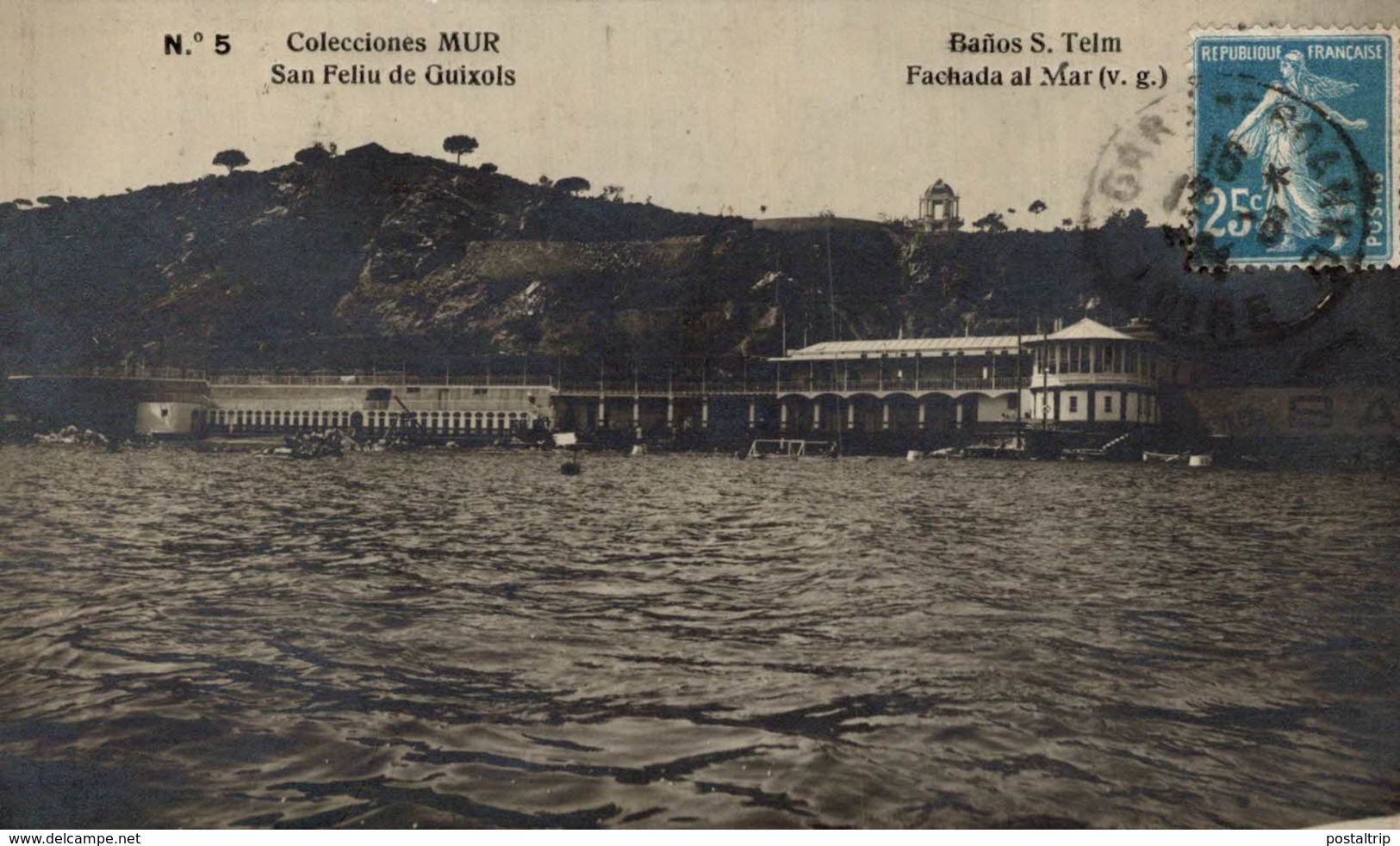 SAN FELIU DE GUIXOLS. BAÑOS S. TELM. FACHADA AL MAR. - COLECCIONES MUR - Gerona