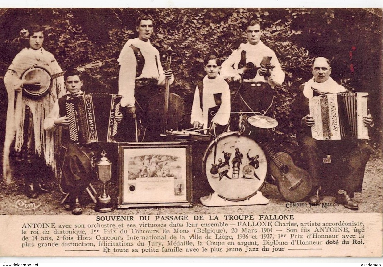 LA TROUPE FALLONE   Souvenir Du Passage De  ... - Musique Et Musiciens