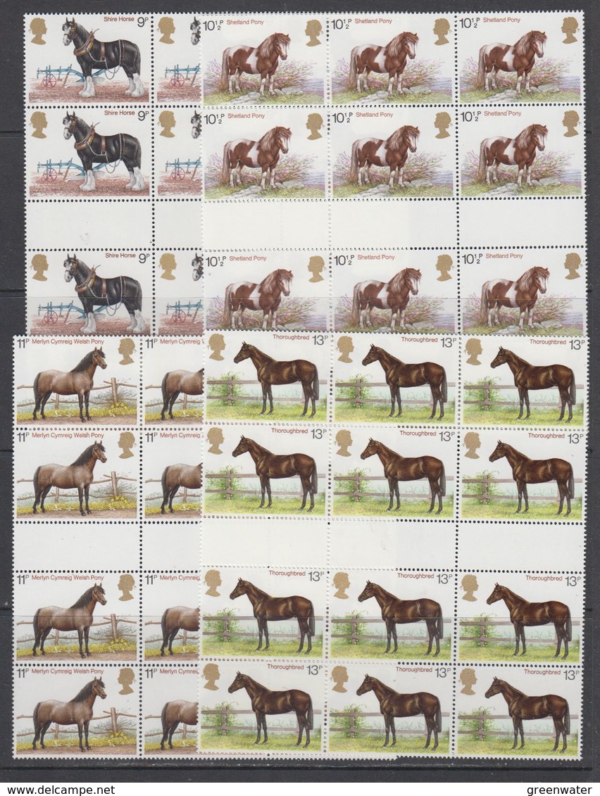 Great Britain 1978 Horses 4v 12x (3x Gutter) ** Mnh (43614) - Ongebruikt