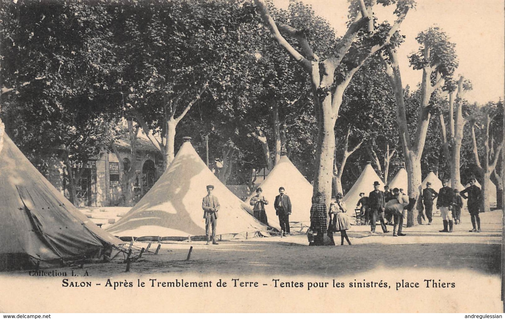 CPA SALON - Après Le Tremblement De Terre - Tentes Pour Les Sinistrés, Place Thiers - Salon De Provence