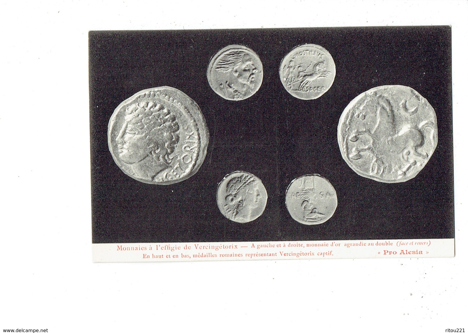 Cpa - 21 - PRO ALÉSIA - Monnaies Effigie De Vercingétorix - Monnaie D'or Médaille Romaine - - Monete (rappresentazioni)