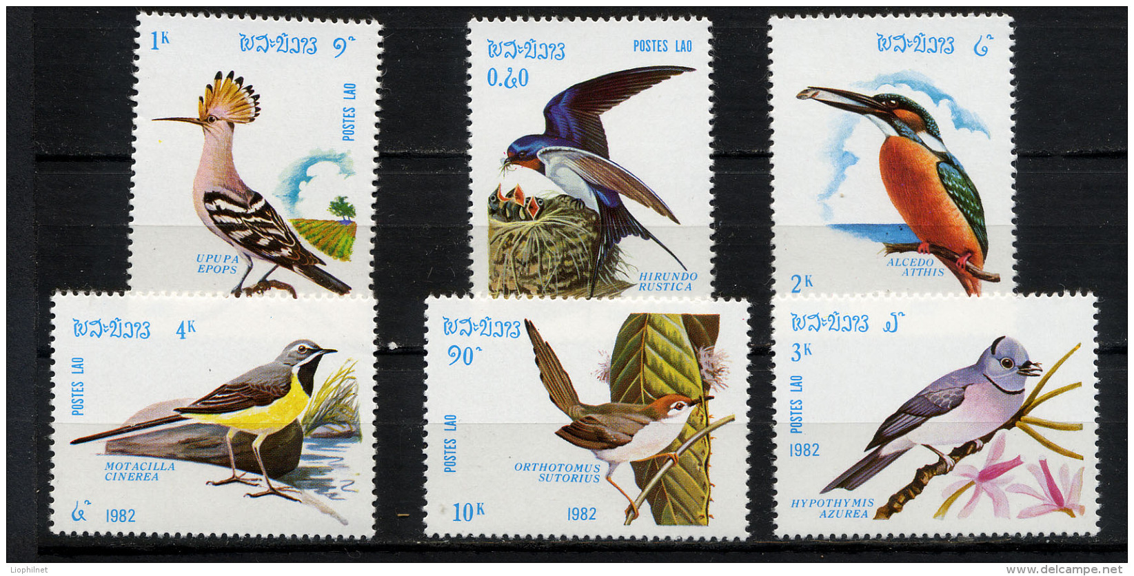 LAOS LAO 1982, OISEAUX / BIRDS, 6 Valeurs, Neufs / Mint. R483 - Altri & Non Classificati