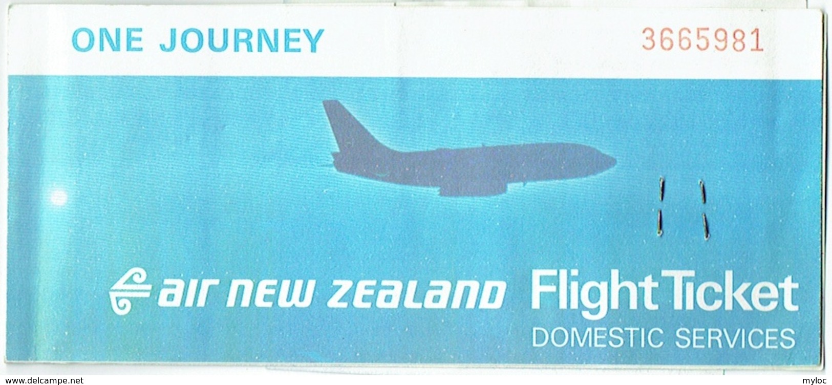 Ticket/Billet D'Avion. Air New Zealand. Wellington/Christchurch. 1983. - Mondo