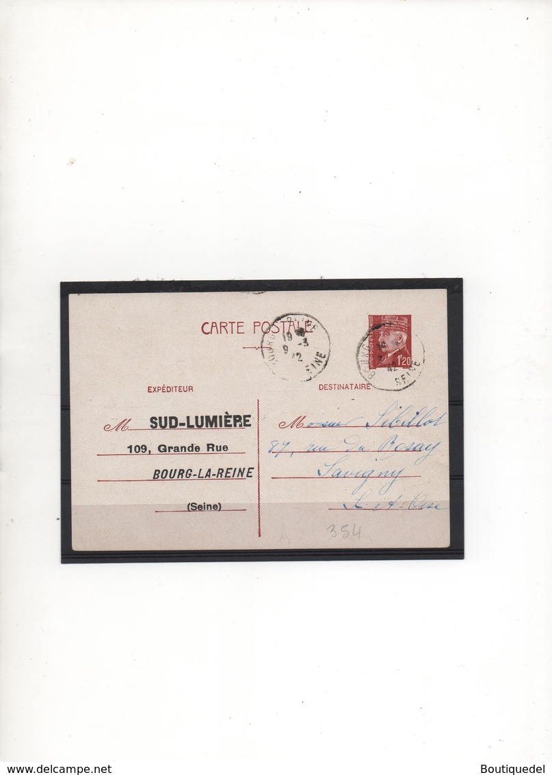 FRANCE.1942.ENTIER POSTAL**. "SUD LUMIERE".TYPE PETAIN. - Cartes Postales Types Et TSC (avant 1995)