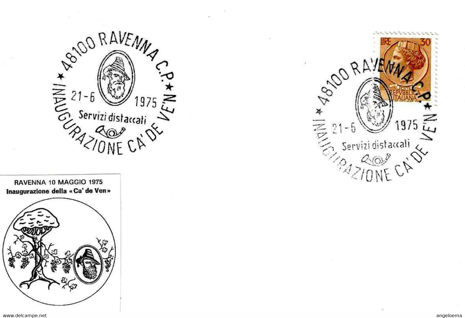 ITALIA - 1975 RAVENNA Inaugurazione Ca' De Ve'n (casa Del Vino, Logo Del Passatore) - 375 - Vini E Alcolici