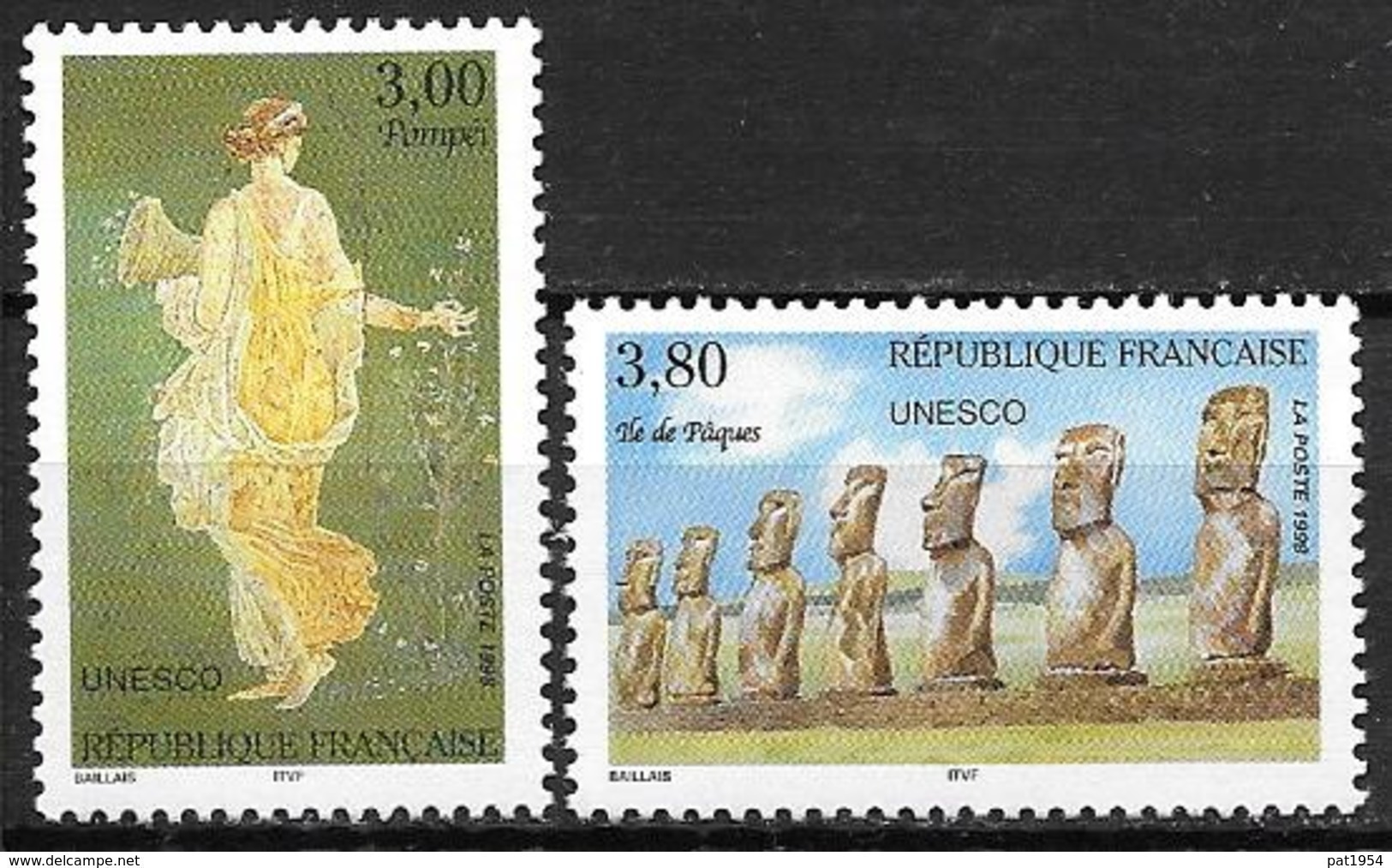 France 1998 Service N° 118/119 Neufs UNESCO 20% De La Cote - Neufs