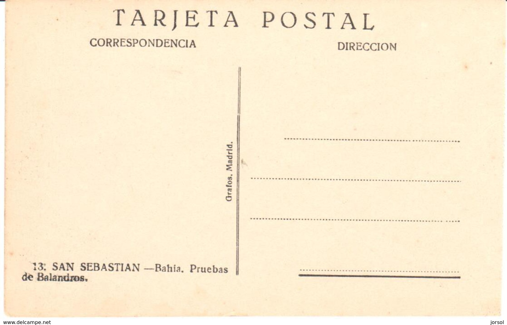 POSTAL    SAN SEBASTIÁN  -PAÍS VASCO  - PRUEBA DE BALANDROS EN LA BAHIA - Guipúzcoa (San Sebastián)