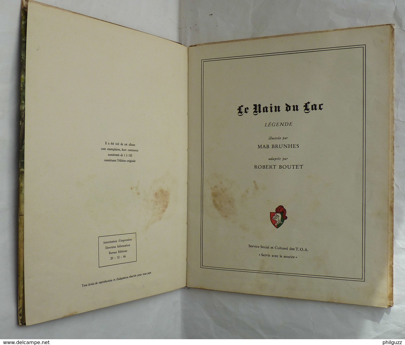 Enfantina LIVRE POUR ENFANT LE NAIN DU LAC Illustré Par MAB BRUNHES 1946 R BOUTET - Casterman