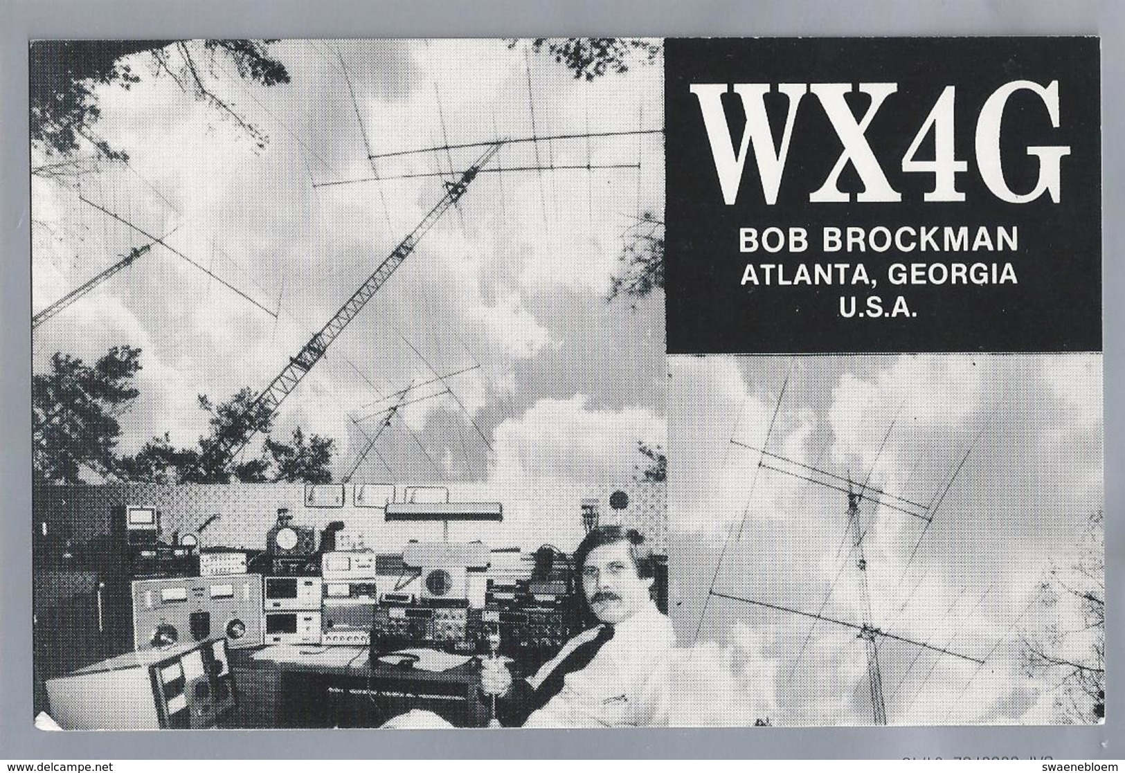 US.- QSL KAART. CARD. WX4G. BOB BROCKMAN, ATLANTA, ALPHARETTA, GEORGIA. USA. - Radio-amateur