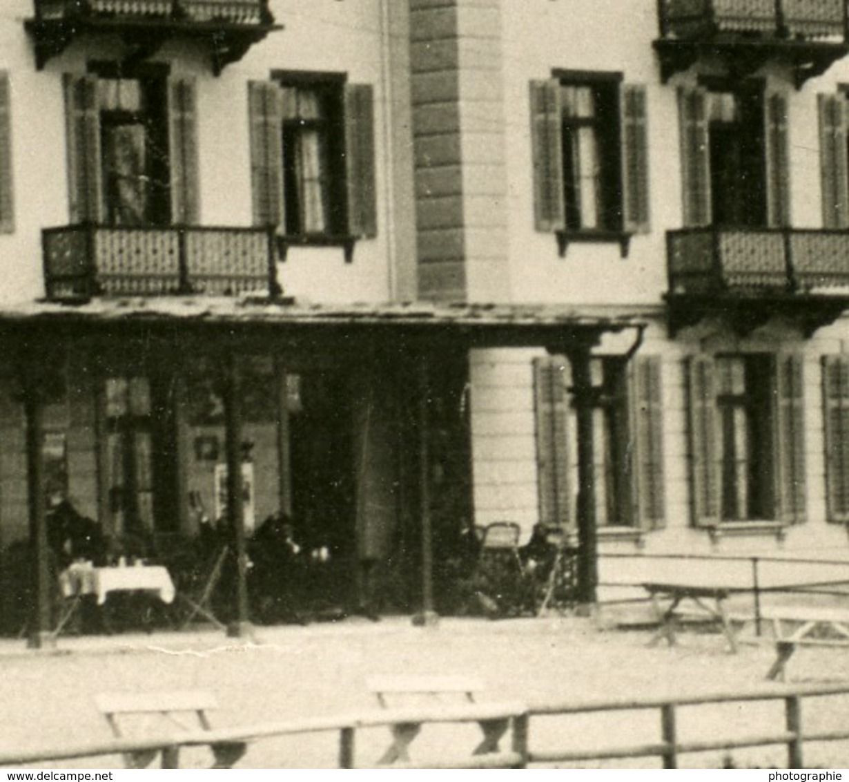 Suisse Alpes Hotel Stauserhorn Kulm Ancienne Photo Stereo 1900 - Fotos Estereoscópicas