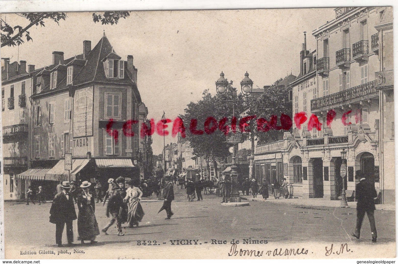 03- VICHY - LA RUE DE NIMES  -BANQUE CREDIT LYONNAIS -CARTE PRECURSEUR 1902   ALLIER - Vichy