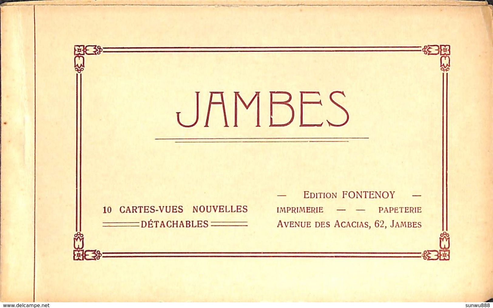 Jambes - Carnet complet 10 cartes-Vues RARES Edition Fontenoy