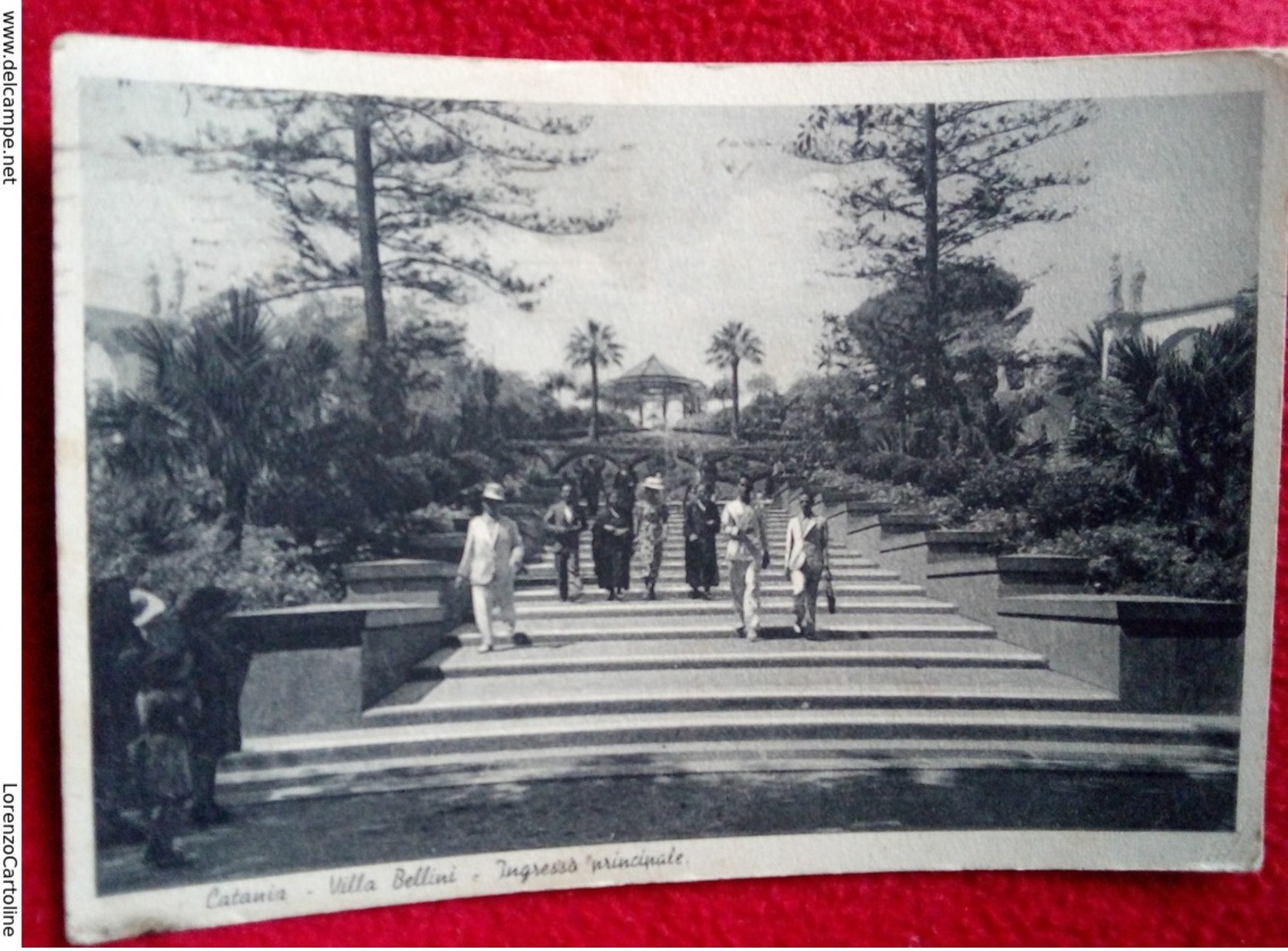 Catania Villa Bellini Ingresso Principale Cartolina VIAGGIATA 1946 - Catania