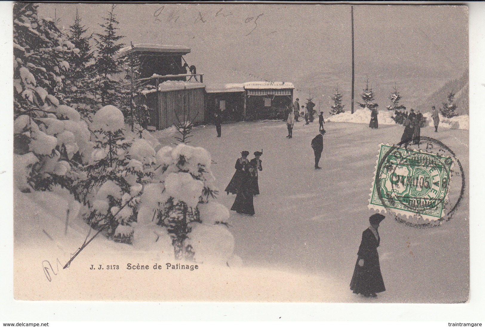 Suisse - VD - Montreux - Scène De Patinage (cachet) - Montreux