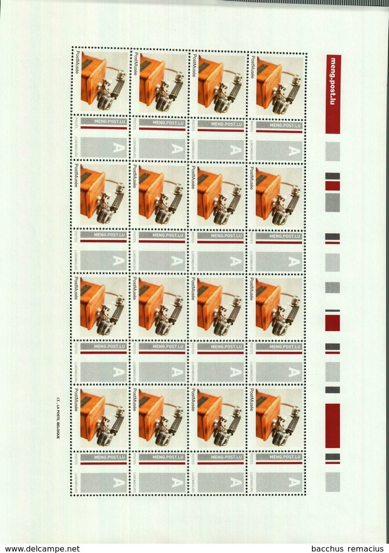 Luxembourg Feuille De 16 Timbres "A"  Timbre De Salutation  2009 - Feuilles Complètes