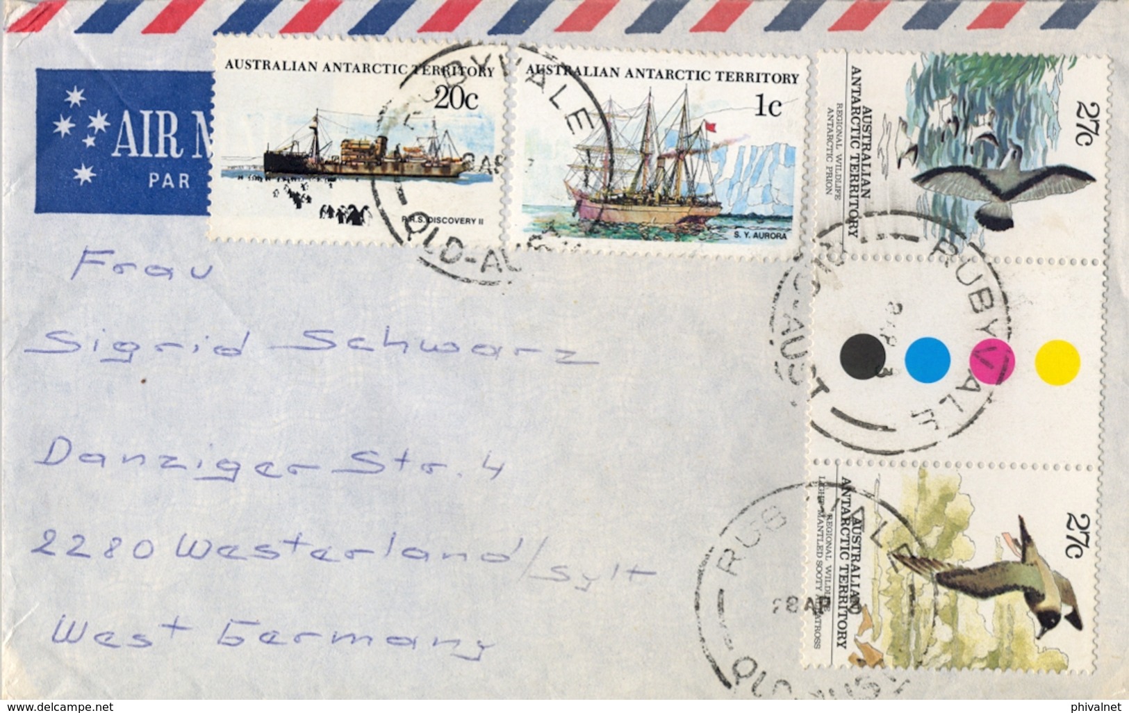 1983 , AUSTRALIA , CORREO AÉREO , RUBYVALE - WESTERLAND , AUSTRALIAN ANTARTIC TERRITORY , BÁSICA - BARCOS, AVES - Briefe U. Dokumente