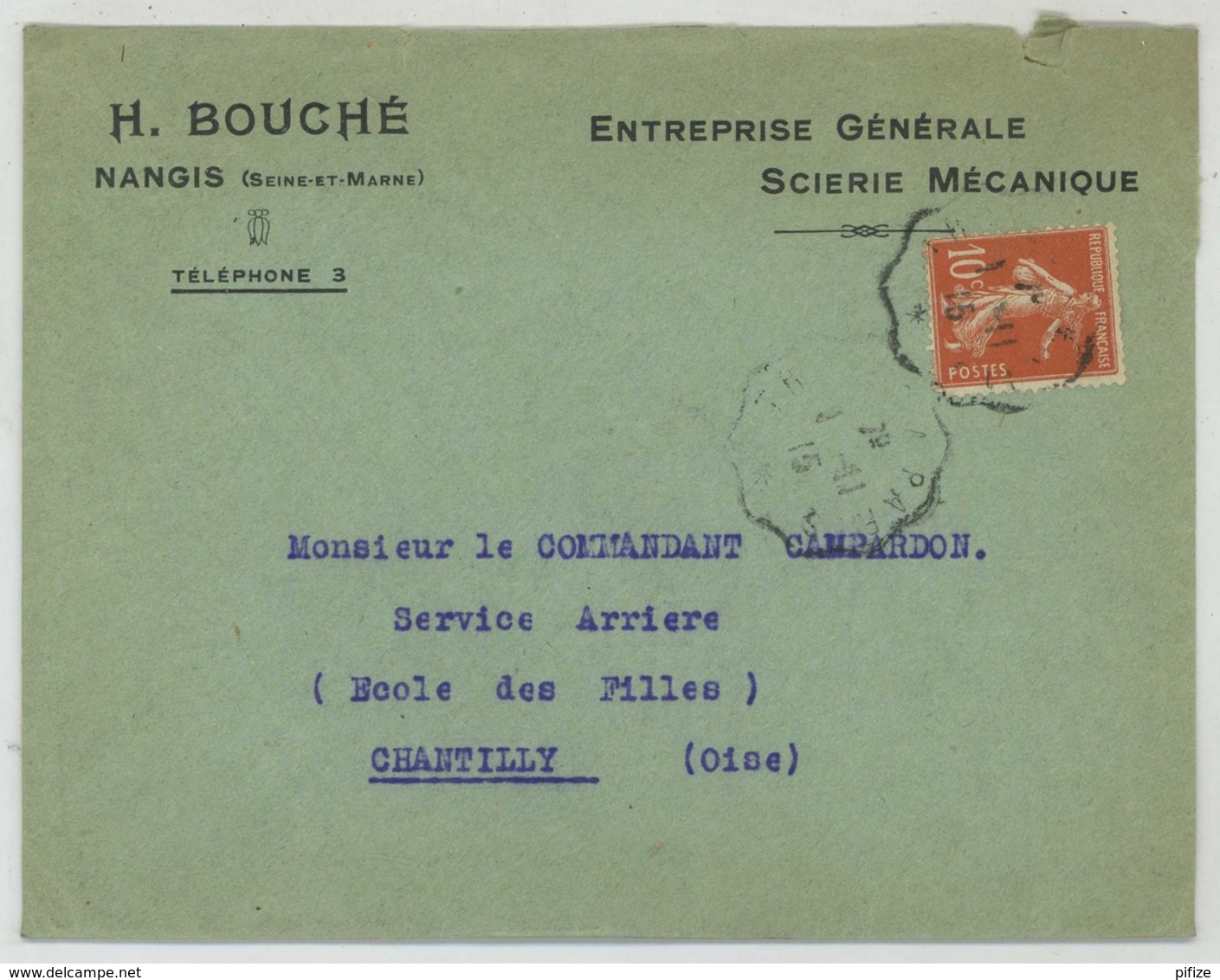Guerre De 1914-18 . Scierie H. Bouché à Nangis . Relance Suite à Offre Au Service De L'Arrière à Chantilly . 1915 . - 1900 – 1949