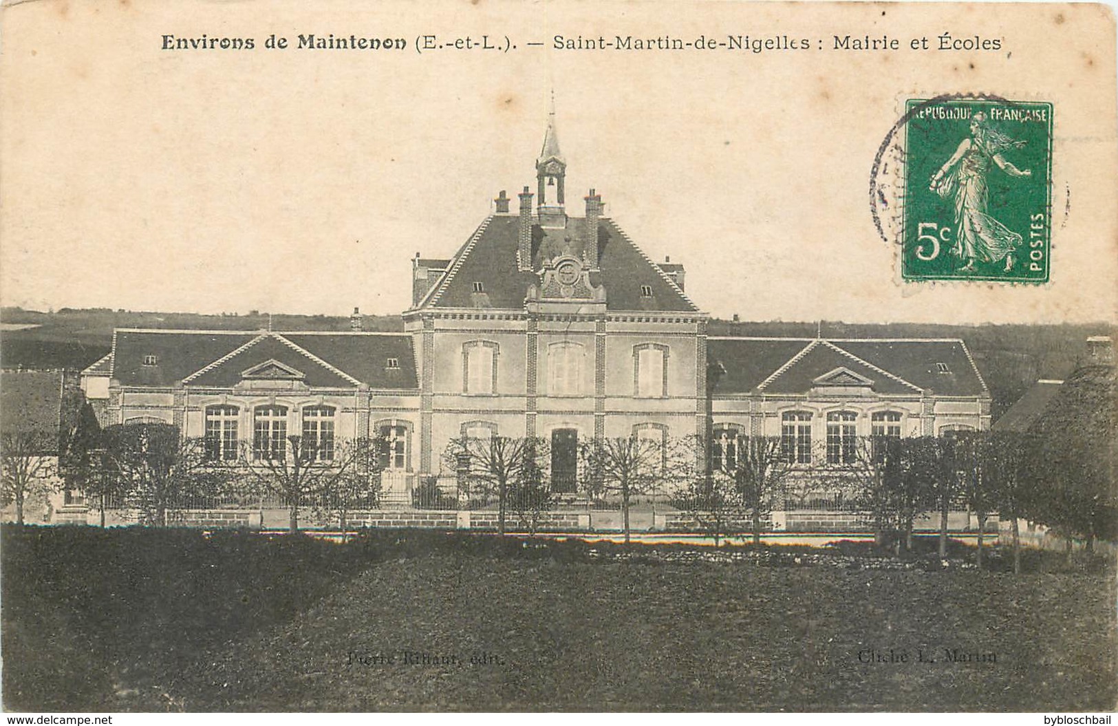 CPA 28 Eure Et Loir Environs De Maintenon Saint St Martin De Nigelles Mairie Et Ecoles - Other & Unclassified