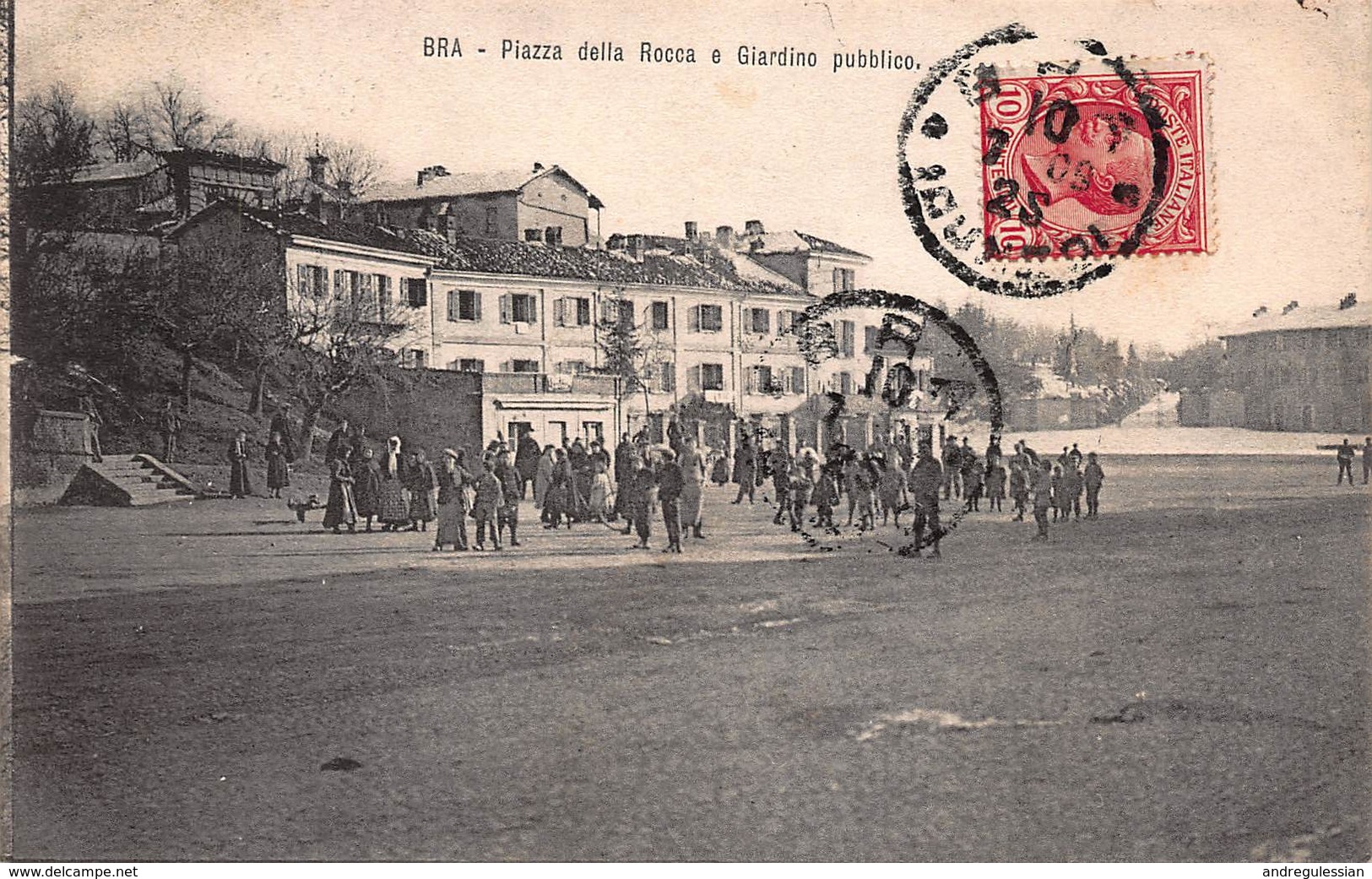 CPA BRA - Piazza Della Rocca E Giardino Pubblico - Cuneo